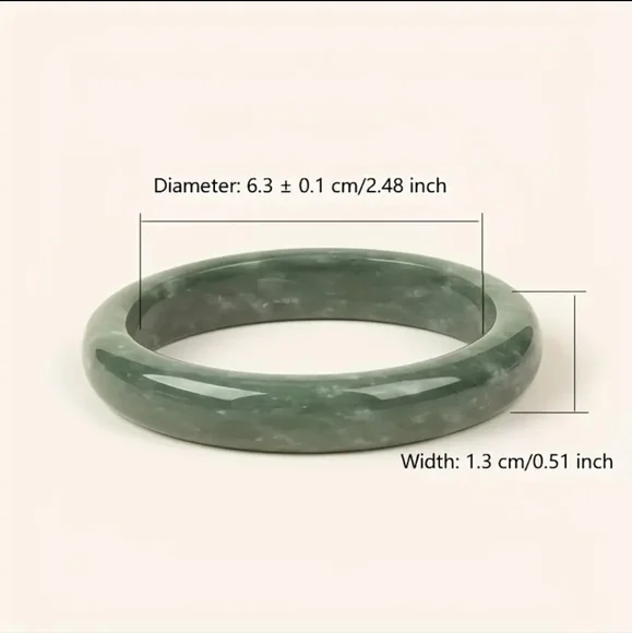 Natural Jade Dark Green Bangle Bracelet For Men / Woman. - Picture 4 of 5
